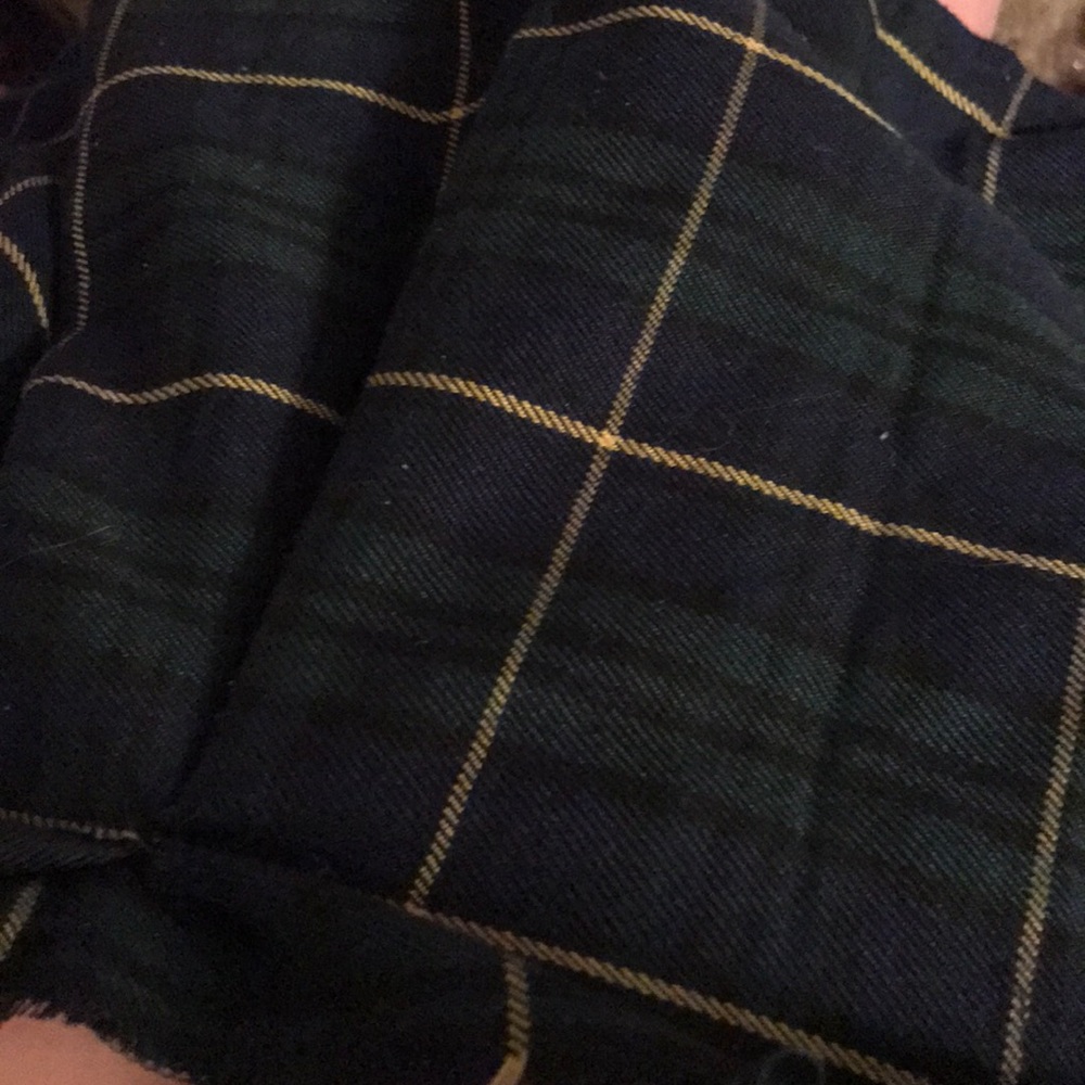 Green plaid pleated skirt!